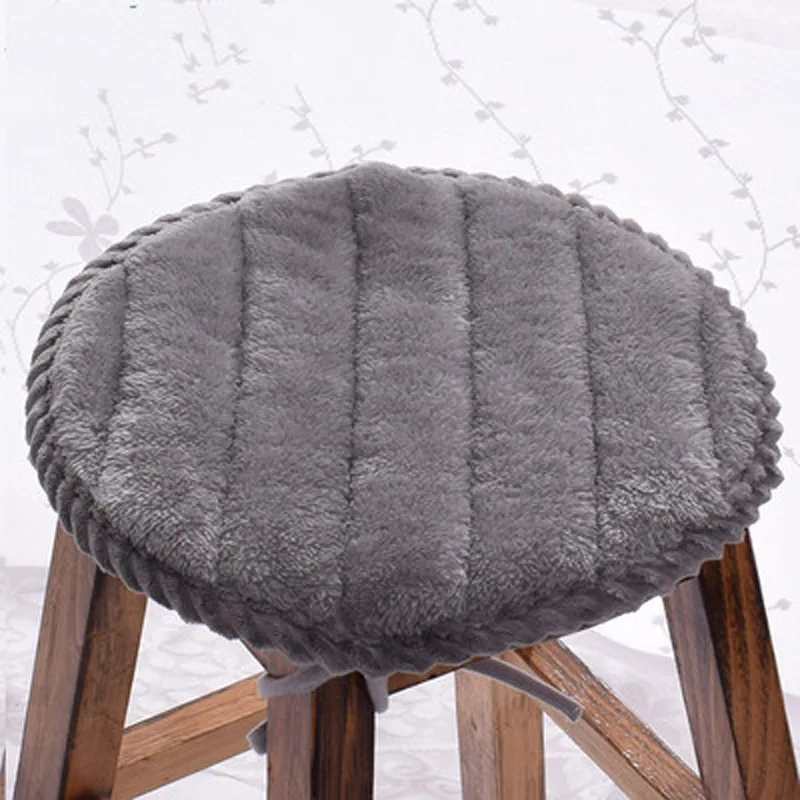 

Round Plush Seat Cushion Soft Non-Slip Dining Chair Cushion Winter Thickening Stool Seat Pad Solid Color Tatami Mat Floor Cushio