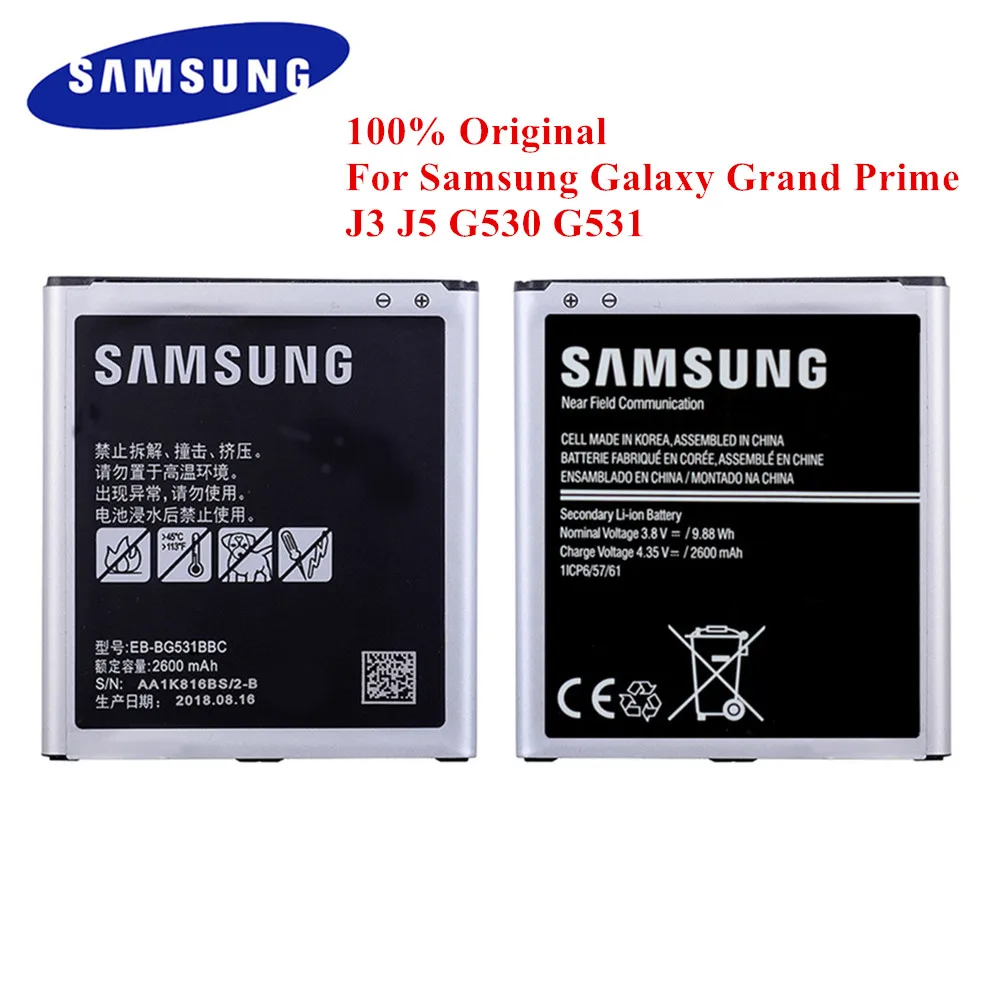 Оригинальный аккумулятор EB BG531BBE Чехол для мобильного телефона Samsung Galaxy Grand Prime J3 J5