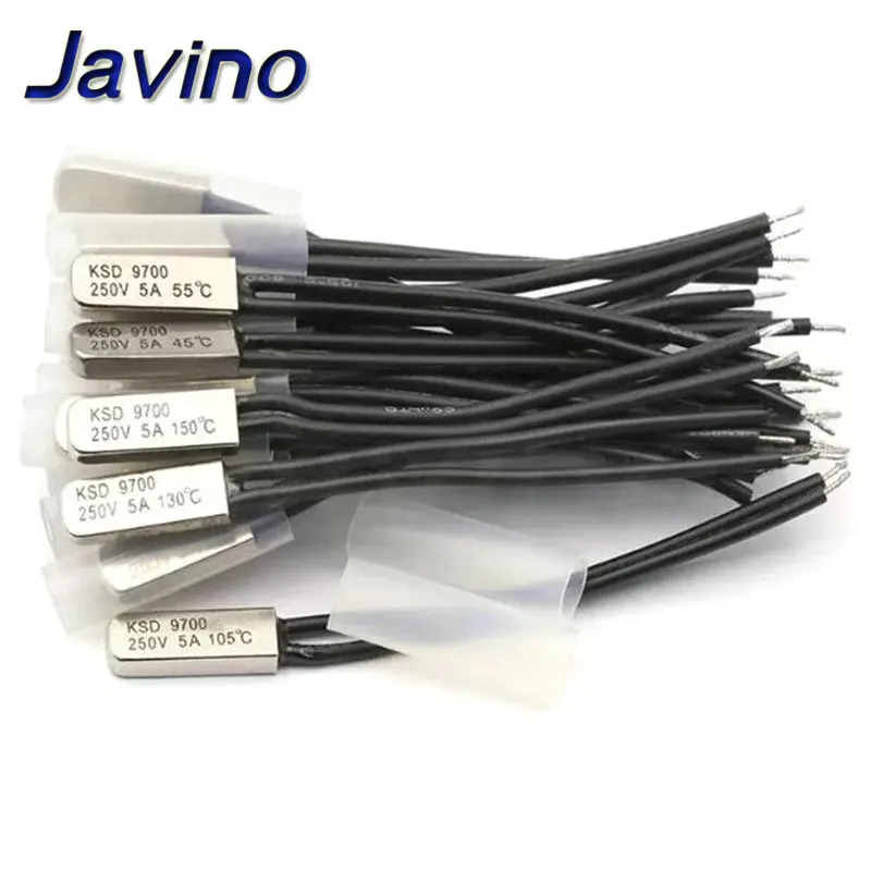 1-20Pcs Javino KSD9700 250V 5A 15~155 Degree Bimetal Disc Temperature Switch Normal Close Closed Thermostat Thermal Protector — view 2