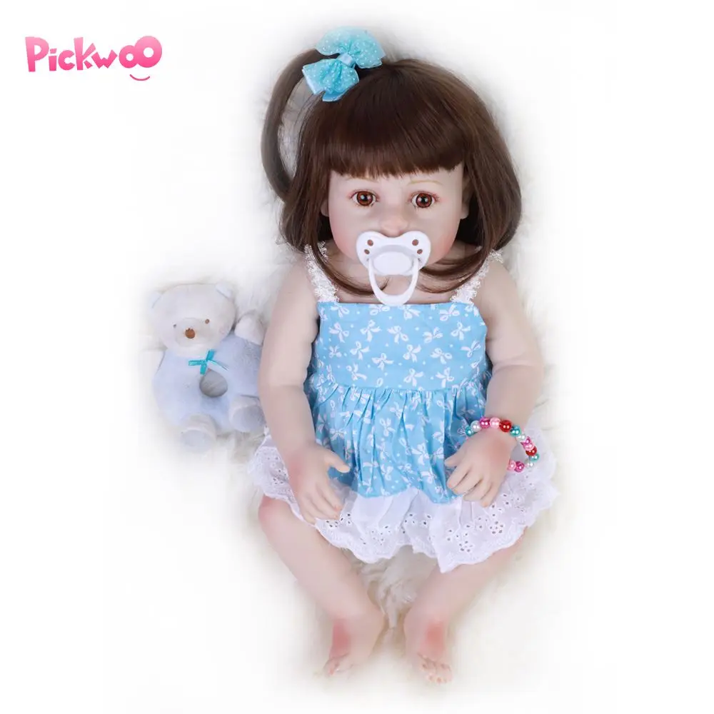 Pickwoo 55 см 48 см bebes кукла-реборн для маленькой девочки кукла из мягкого силикона и хлопка Boneca reborn Brinquedo подарок на день детей игрушки plamate