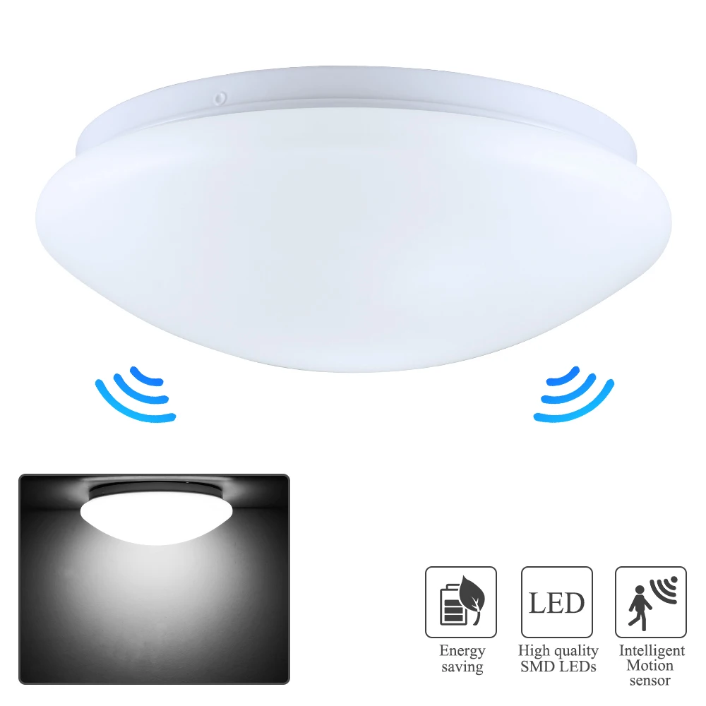 

Practical PIR Motion Sensor LED Ceiling Light 220V 12W Modern UFO Ceiling Surface Mount Lighting Fixture For Living Bathroom