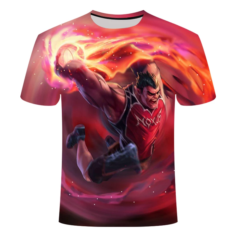 Лето 2020 европейский и американский тренд цифровая печать Лига Легенд футболка с