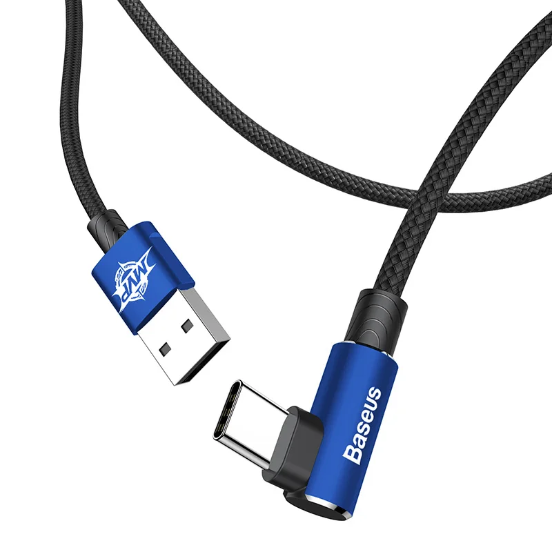 Кабель зарядный Baseus USB Type C для Samsung galaxy S9 S8 Xiaomi Mi 5 90 градусов|Кабели мобильных