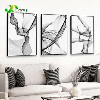 

Nordic Poster Black And White Wall Art Canvas Painting Posters Prints Morden Home Decor Abstract Line Picture For Living Room