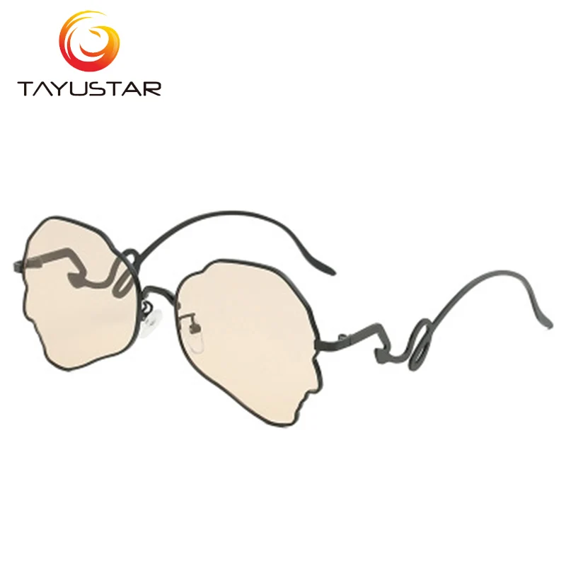 TIIYUSTAR продукт хорошее качество Модные женские мужские солнцезащитные очки необычные очки оправа индивидуальные солнцезащитные очки - Цвет линз: light brown