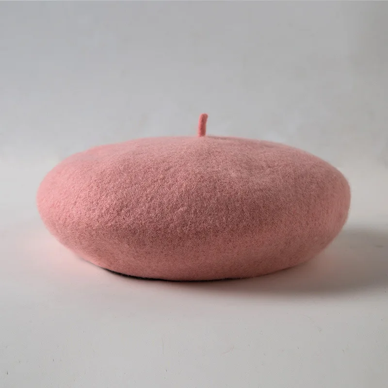 New Korean Lady Autumn Winter Berets Hat Vintage Women Cashmere Berets Solid Color Caps Female Bonnet Cap - Color: 2