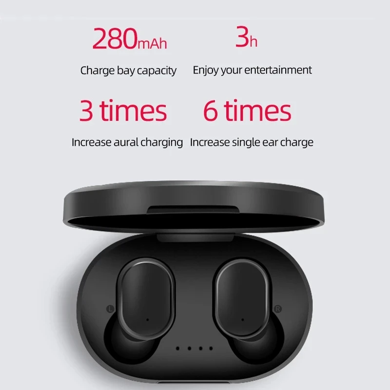A6S Wireless Bluetooth 5 0 Earphone TWS For Xiaomi Redmi Airdots Headset Noise Cancelling Earbud for Huawei Samsung Phone