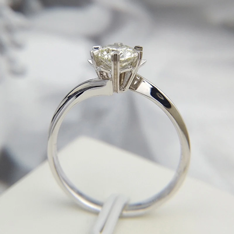 S925 стерлингового серебра Moissanite кольцо Классический снежинка стиль 1ct IJ цвет лабораторное кольцо с бриллиантом украшения кольцо на головщину