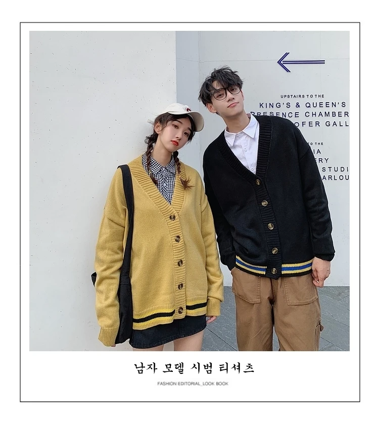 Autumn Cardigan Men Fashion Solid Color Casual Knit Sweater Jacket Man Streetwear Wild Loose Sweater Coat Male Clothes M-2XL
