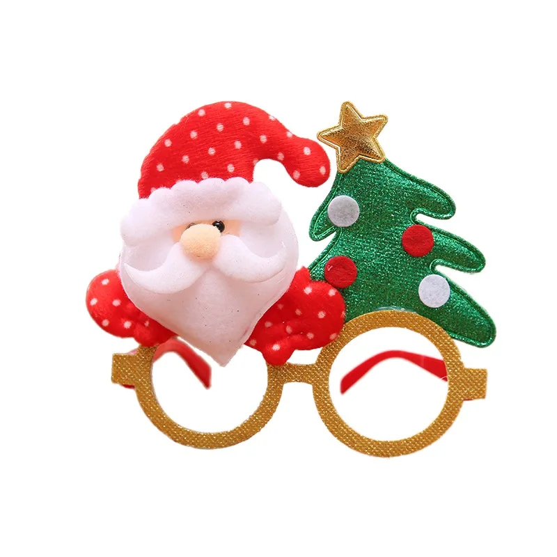 Novelty Cartoon Christmas Eyeglasses Frame For Children And Adults Santa Claus Reindeer Christmas Costume Decorations Gifts - Цвет: A  Santa Claus