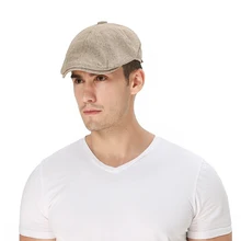 Новая мужская и женская кепка Duckbill для вождения с защитой от ультрафиолета из хлопка и льна, плоская кепка Newsboy унисекс, береты для улицы, Кепка для гольфа