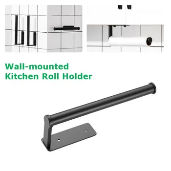 

Kitchen Roll Paper Holder Wall Mounted Toilet Paper Holders Space Aluminum Bathroom Tissue Towel Accessories Rack Holders