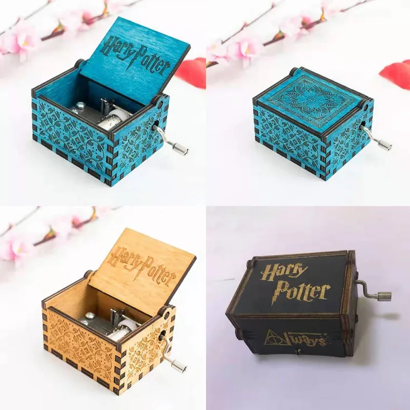 Household Decoration Children\'s Gift Wooden Square Music Box Exquisite Crafts Portabel Music Boxes