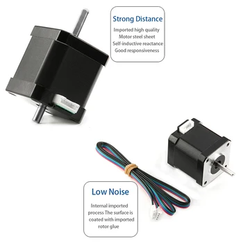 

Double Shaft 17 Stepper Motor 1.7A 0.55Nm Bipolar 4 Wires for DIY 3D Pinter CNC Market a Rear Shaft is Made for Encoder or Equal