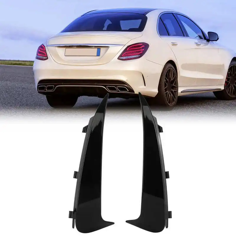 글로스 블랙 후면 범퍼 사이드 벤트 카나드 트림, C 클래스 W205 세단 05 A..