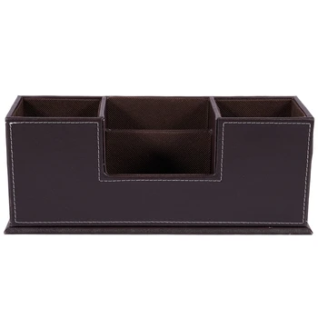 

Pu Leather Pen Pencil Stand Marker Storage Box Organizer Case & Business Card Display Stand Pen Holders Office Supplies