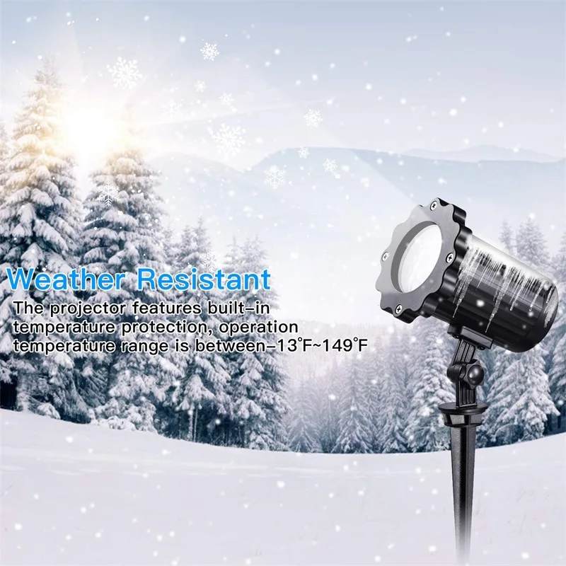 Водонепроницаемый движущаяся Снежинка лазерный проектор светильник Рождественский год светодиодный светильник для сцены наружные снежные вечерние садовые Ландшафтные лампы