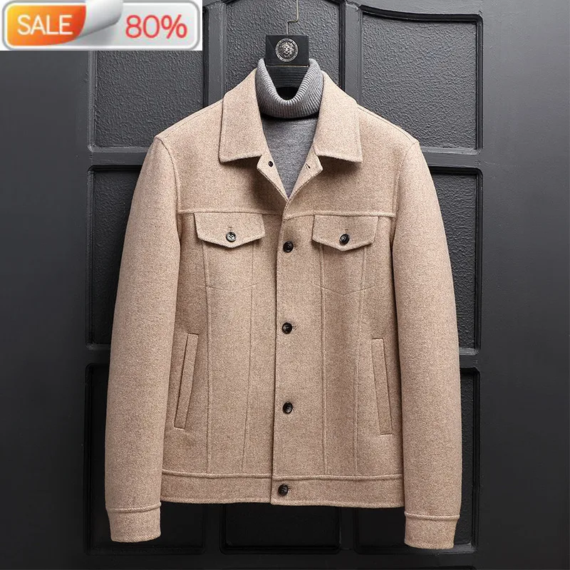 

Double-sided Wool Coat Men Spring Autumn Handmade Jacket Short Korean Mens Overcoat Casual Abrigo Hombre 1957B B23A61