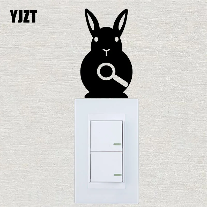 YJZT Cartoon Animal Rabbit Vinyl Decal Wall Switch Sticker Living Room Decor S19-0480 | Дом и сад