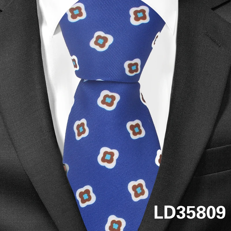 Новые галстуки с цветочным принтом, модные галстуки с принтом в полоску, деловые свадебные костюмы, узкие галстуки с принтом пейсли для мужчин и женщин, мужские галстуки Gravatas - Цвет: LD35809