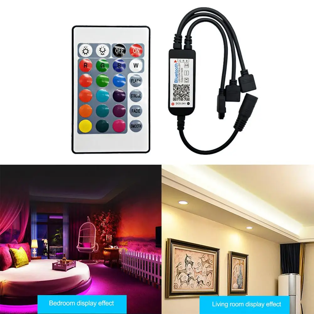 Светодиодный контроллер RGB Bluetooth с 24 клавишами ИК пульт дистанционного