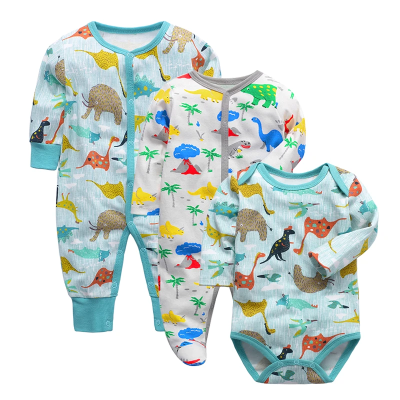 Mamelucos para bebé al por mayor bebé recién nacido niños niñas ropa 3 6 9 12 meses de algodón bebé de Niños Pequeños 3 unids/lote|Peleles| - AliExpress