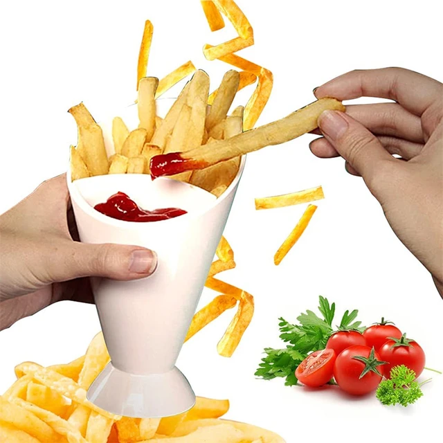 1pc French Fries With Sauce Cup, Snack Holder, Plastic Portable