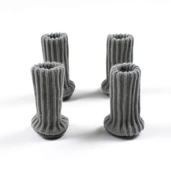 

4pcs/set Table Chair Leg Cover Knitting Thickening Chair Leg Table Foot Sock Floor Protectors Anti-slip Furniture Feet Sleeve
