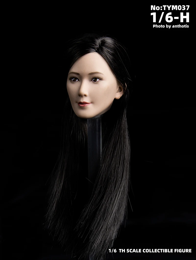 TYM037 Коллекционная 1/6 шкала женская голова Sculpt азиатская Красота Девушка Lingling голова резные черные волосы модель для 12 ''тела