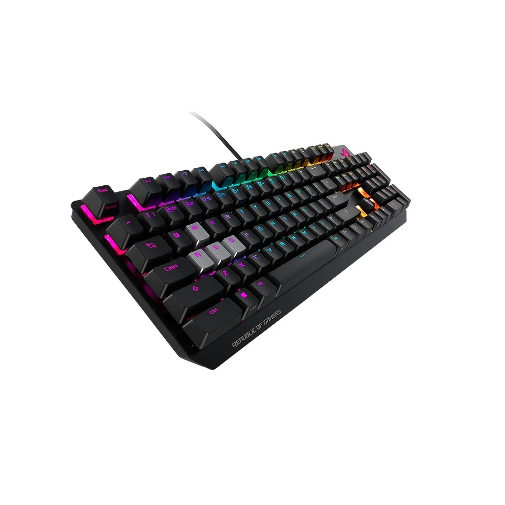 Клавиатура ASUS ROG Strix Scope Cherry MX red проводная, игровая, RGB подсветка, USB, аллюминивая рама, цвет: черный