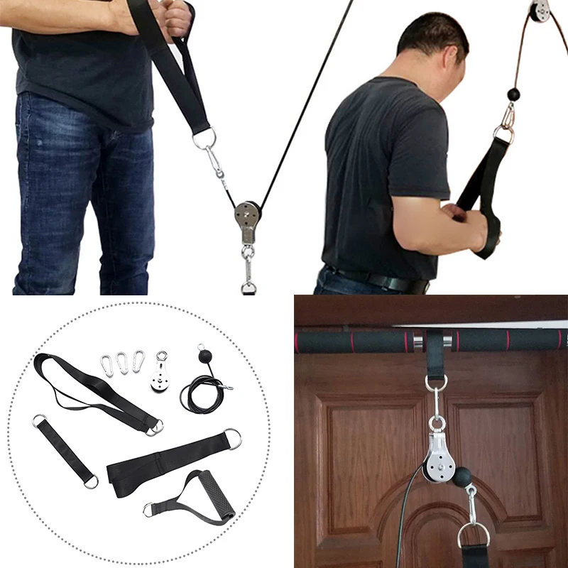 

New 9 Pcs Forearm Strength Training Device Lifting Pulley System Back Shoulder Forearm Muscle Training Device Home Gym Equipment