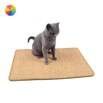 

Cat Scratching Mat Natural Woven Sisal Cat Mat Anti Slip Cat Scratcher Pad Couch Protecting Rug for Carpet Sofa