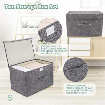 

Household Fabric Storage Box With Cap Bedroom Clothes Socks Toy Sundries Organizer Box Multifunction Large Capacity Folding Case