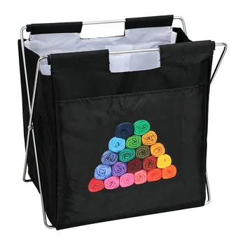

Folding Knitting Bag Organizer Yarn Storage Case for Crocheting Hook Knitting Needles Wool Storage Tote Bag for Travel