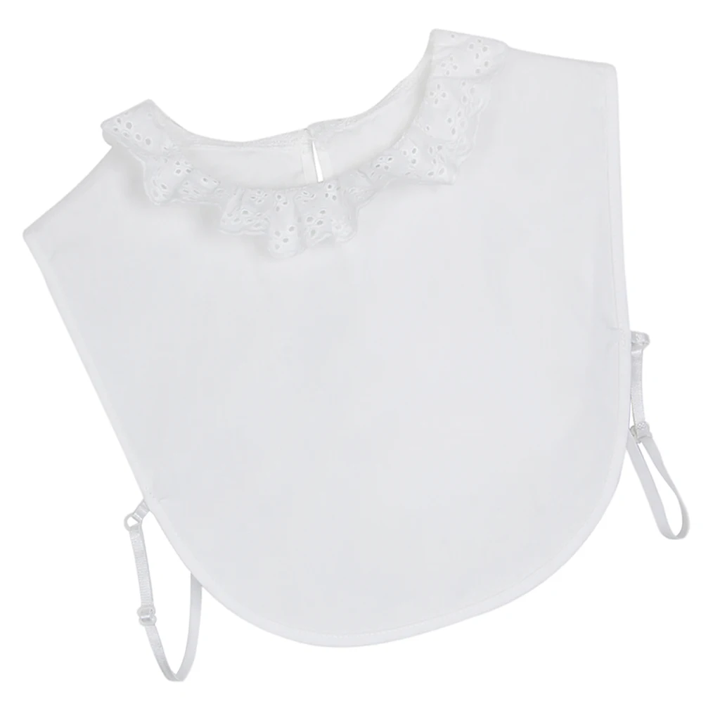 Solid Hollow Flower Ruffle Women False Collar Fake Half Shirt Blouse Detachable Bib Clothes Accessories