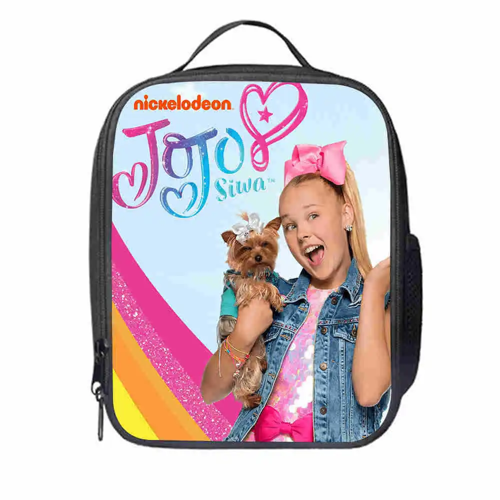 25 см JoJo Siwa сумка для обеда с героями мультфильмов для девочек, детская школьная сумка для льда, сумки для еды, пикника, ланча для детей, сумка-холодильник, подарки - Цвет: Синий