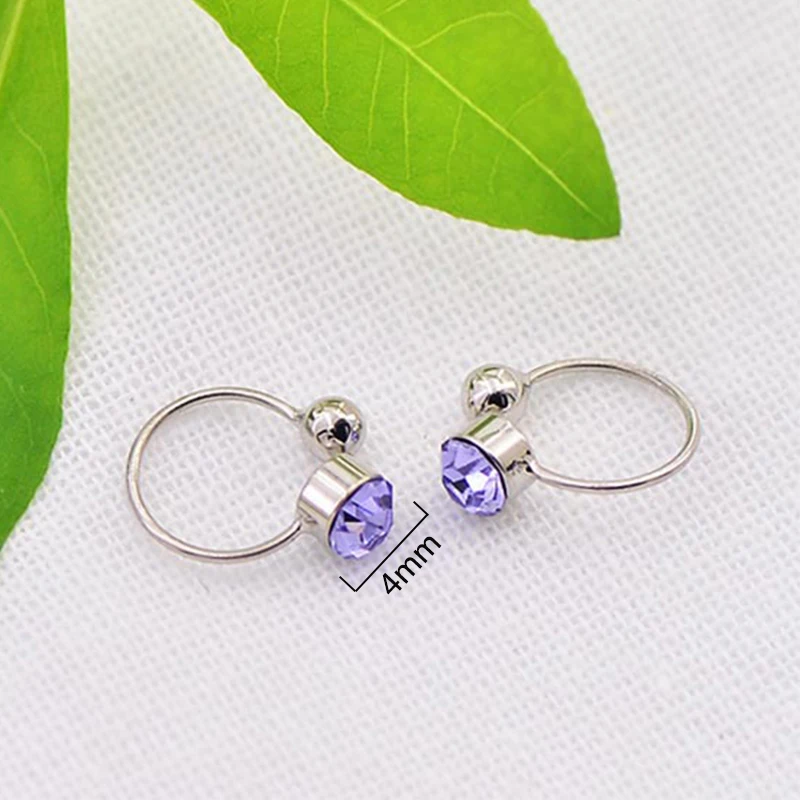 A Заполненные Tragus серьги для ушей Свадебные каффы из стразов Высокое качество без необходимости прокола клипсы 1 пара Серебро девушки Циркон женщин - Окраска металла: A