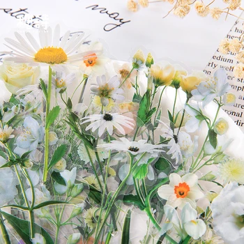 

40X Beautiful Flowers Bullet Journal Decorative PET Stickers Scrapbooking Stick Label Diary Album Stationery Retro Plant Sticker