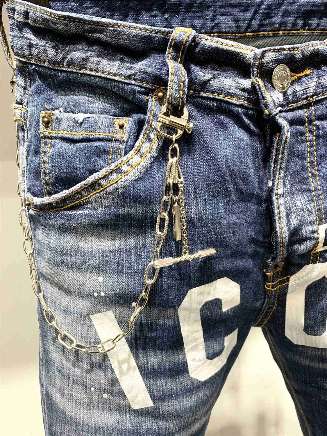 Новые мужские прямые джинсы модные классические рваные Swag мужские джинсовые брюки мужские джинсы