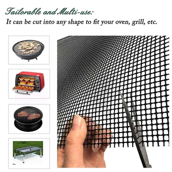 

12Pcs Non-Stick BBQ Grill Mesh Reusable Teflon Grilling Net Easy to Clean Barbecue Mat for Outdoor Camping BBQ 40 x 33cm