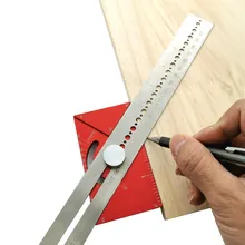 Règle de ligne de séparation, règle d'angle, règle de traçage multifonction, règle de trou de type T, travail du bois, marque de traçage, jauge de ligne