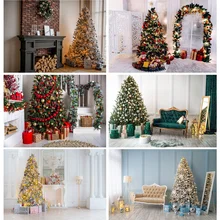 

SHENGYONGBAO Art Fabric Fireplace Christmas Tree Photography Background Child Backdrops For Photo Studio Props 21523DYH-05