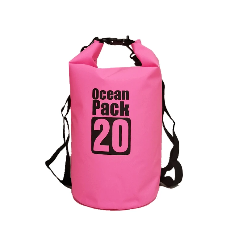 ПВХ 5L 10L 20L Открытый Дайвинг сжатия хранения водонепроницаемый мешок сухой мешок для мужчин женщин плавания рафтинг каяк - Цвет: pink  20L