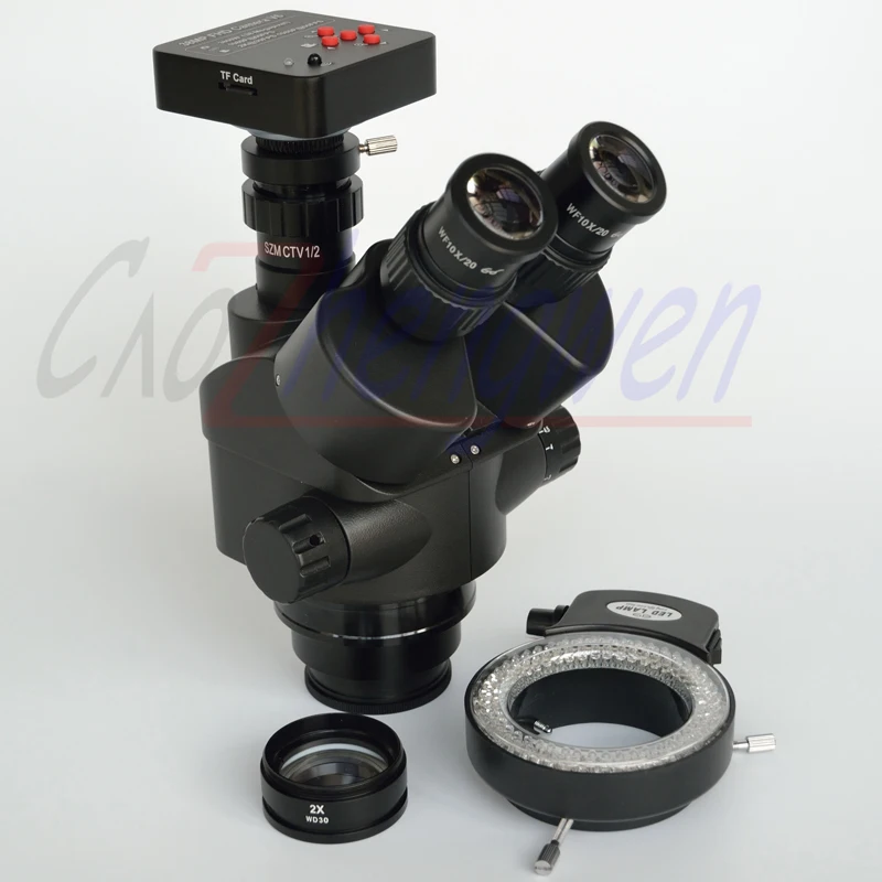 Новый черный микроскоп FYSCOPE 38MP HDMI 60SPF 7X-90X siмультифокальный Тринокулярный зум