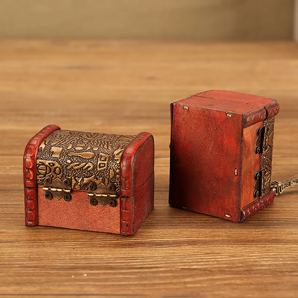 Caja de madera del cofre del tesoro, caja de almacenamiento de madera  vintage, organizador de almacenamiento de joyas, cofre del tesoro,  decoración