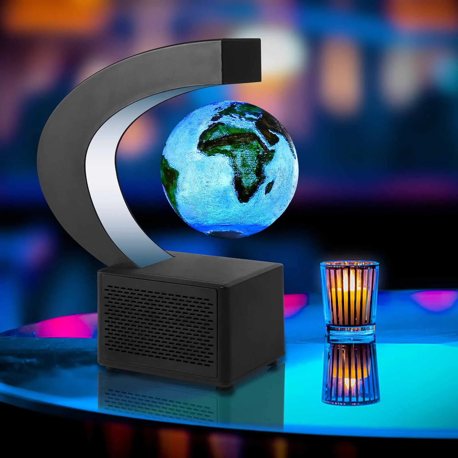 Bluetooth Speaker Magnetic Levitation Sound Stereo Round LED Cool Star Lamp Best Holiday Gift 3D Fashion Floating Globe US Plug |