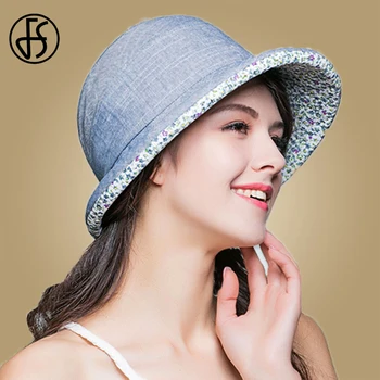 

FS 2020 New Summer Caps Casual Fisherman Visors Sun Hat UV Protection Roll Brim Foldable Women Lady Fashion Cotton Floppy