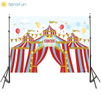 

Sensfun Photophone Kids 1st Birthday Party Photography Backdrops Circus Baby Shower Background Photo Studio Props Vinyl Banner