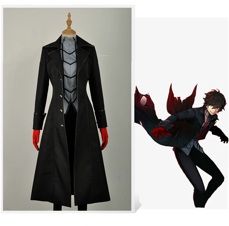 Affordable goods Persona 5 Joker Protagonist Cosplay Costume Uniform Outfit Halloween Suit Coat