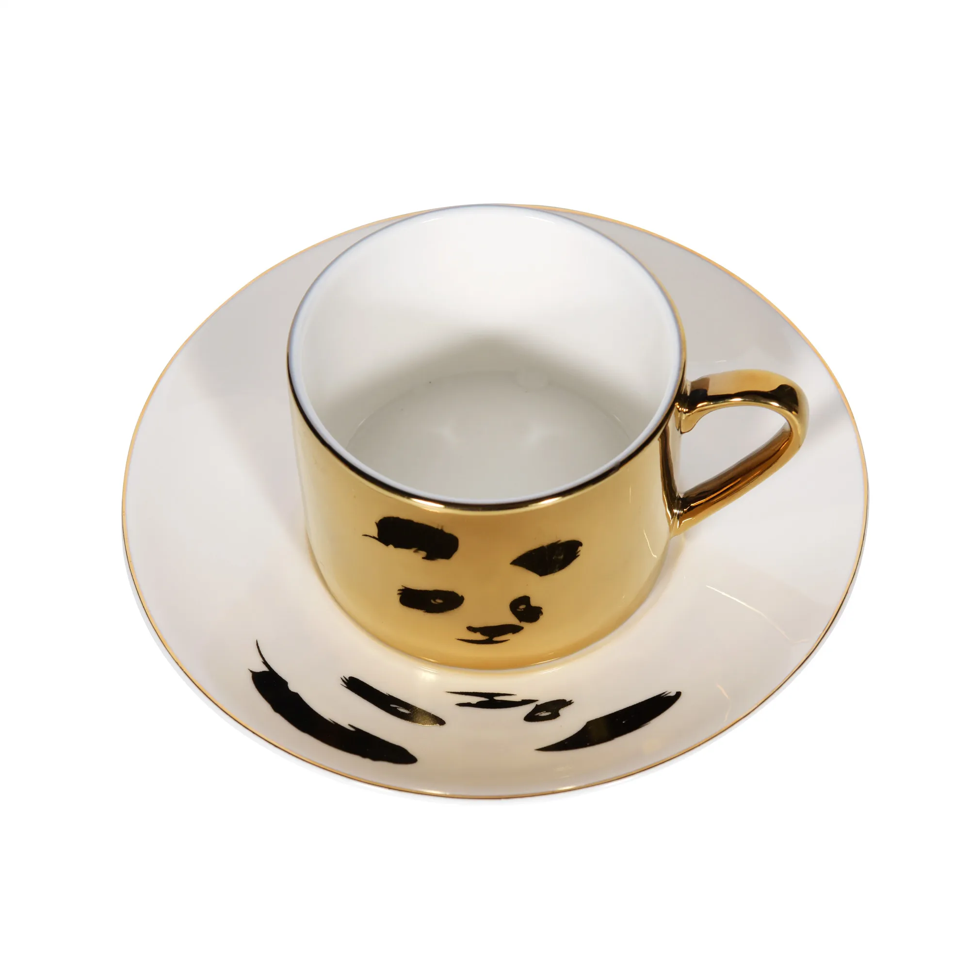 Креативная отражающая чашка, Скандинавская мультяшная панда, анаморфная чашка, тигровая зеркальная кружка - Цвет: Big 220ml